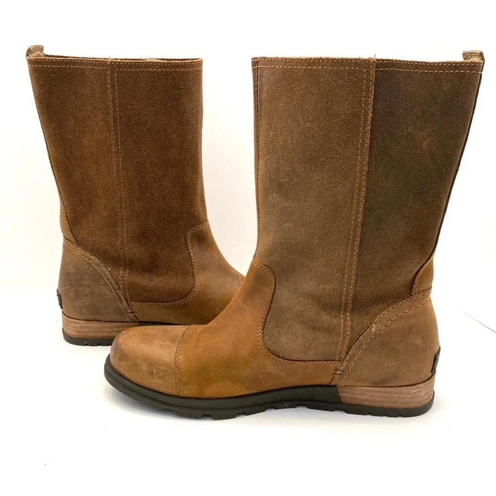 SOREL Major Pull On Boot Womens 8 Grizzly Tan Leather Oiled Suede MSRP$170